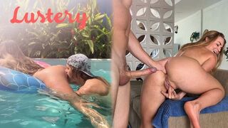 Buxom világos szőke amateur popsikáját kefélik úszás után