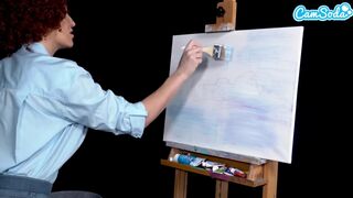 Ryan Keely bob ross cosplayban festés óráján megvadul a termetes keblű milf