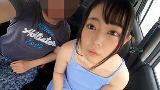 Méretes szemek és apró test! 147 cm-es osaka mini kis csaj cumizza és veri a rúdat vezetés közben